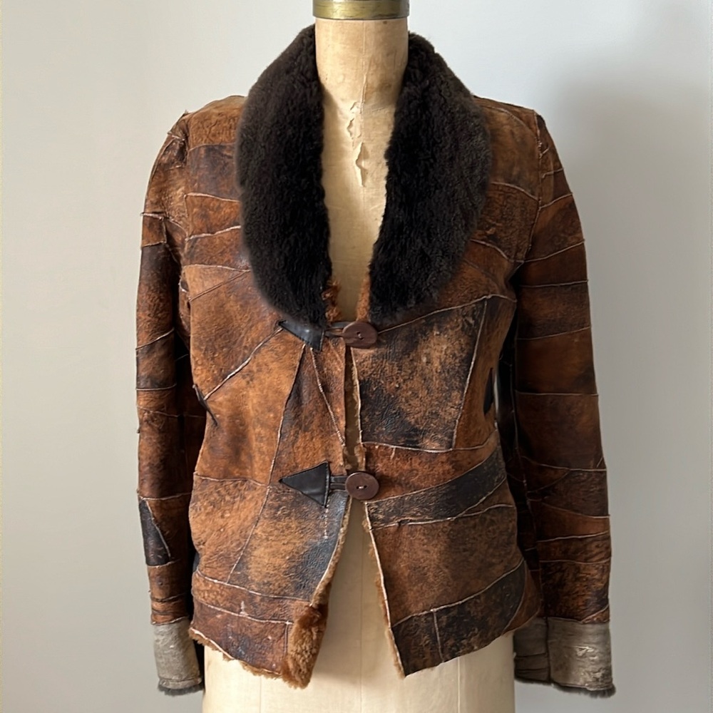 1960’s Vintage Shearling Sheepskin Aviator Bomber Jacket